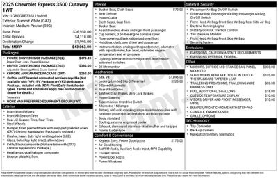 2025 Chevrolet Express Cutaway 3500 1WT