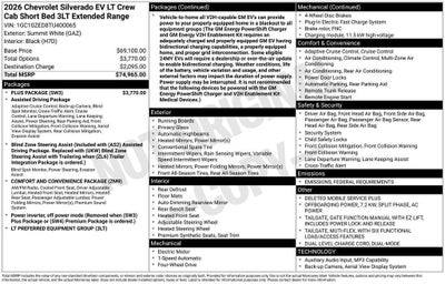 2026 Chevrolet Silverado EV LT - Extended Range