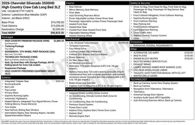 2026 Chevrolet Silverado 3500 HD High Country