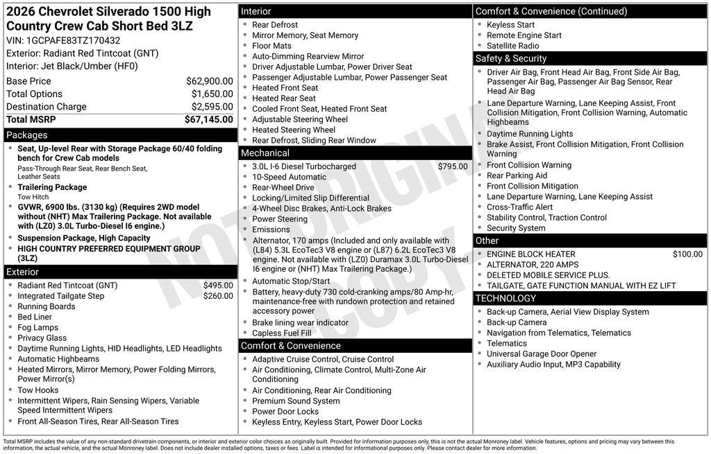 2026 Chevrolet Silverado 1500 High Country