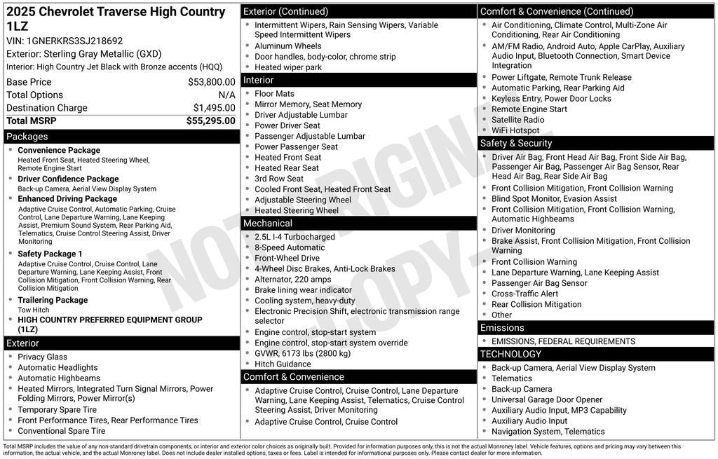 2025 Chevrolet Traverse High Country