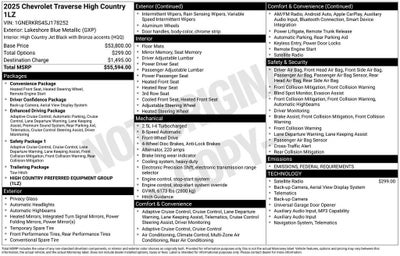 2025 Chevrolet Traverse High Country