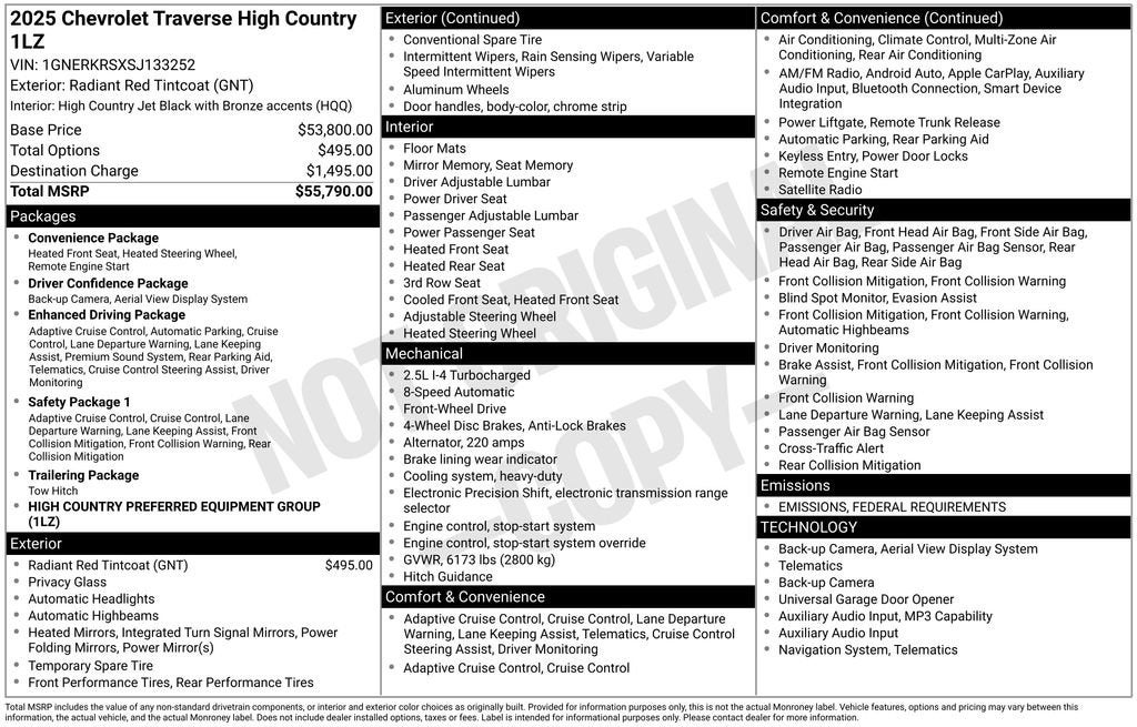2025 Chevrolet Traverse High Country