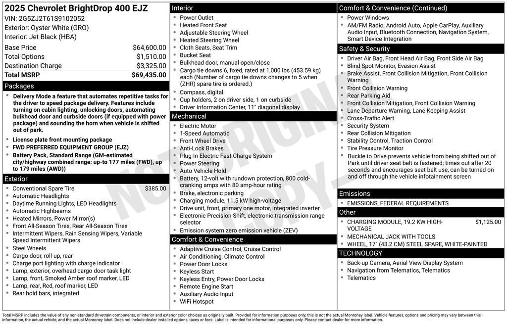 2025 Chevrolet BrightDrop 400 FWD 400