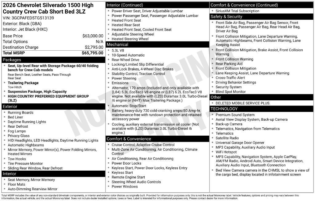 2026 Chevrolet Silverado 1500 High Country