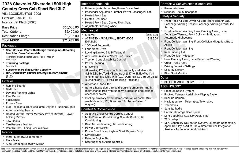 2026 Chevrolet Silverado 1500 High Country