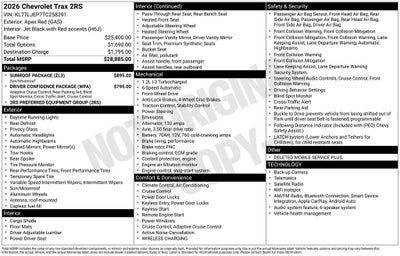 2026 Chevrolet Trax 2RS