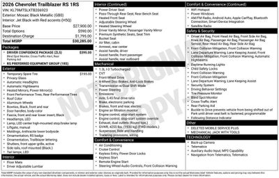 2026 Chevrolet Trailblazer RS