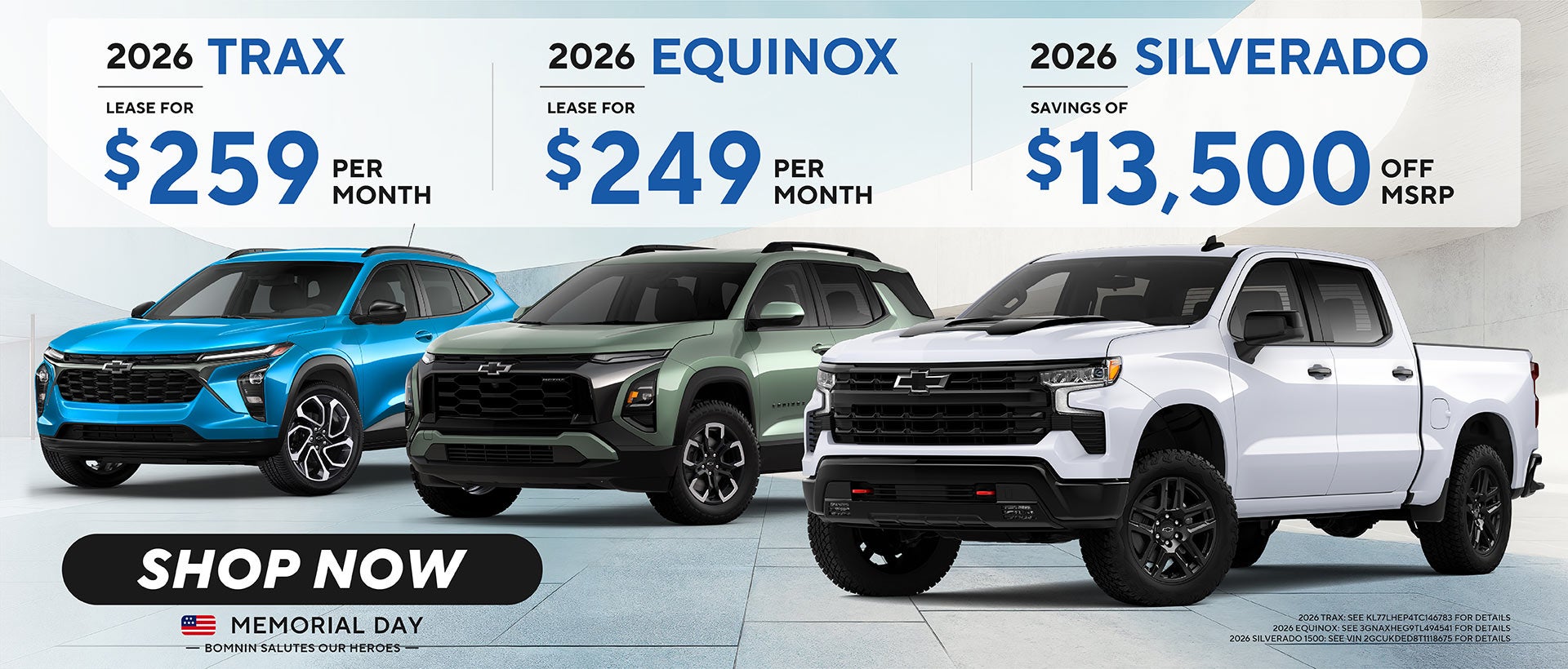 Trax, Equinox and Silverado 1500