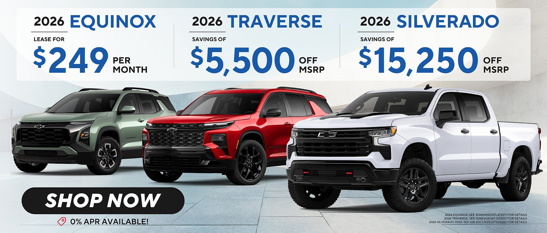 Equinox, Traverse and Silverado 1500