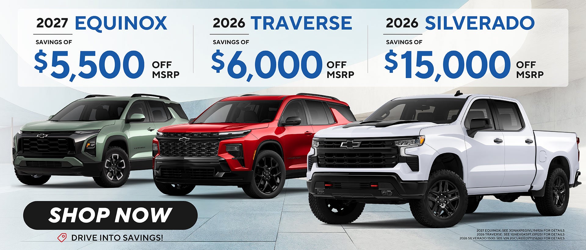 Equinox, Traverse and Silverado 1500