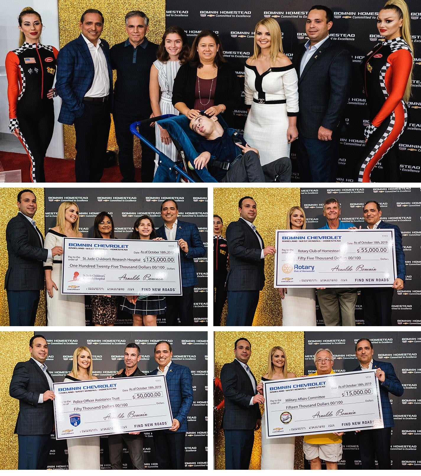 Bomnin Chevrolet Manassas giiving a check to a charity