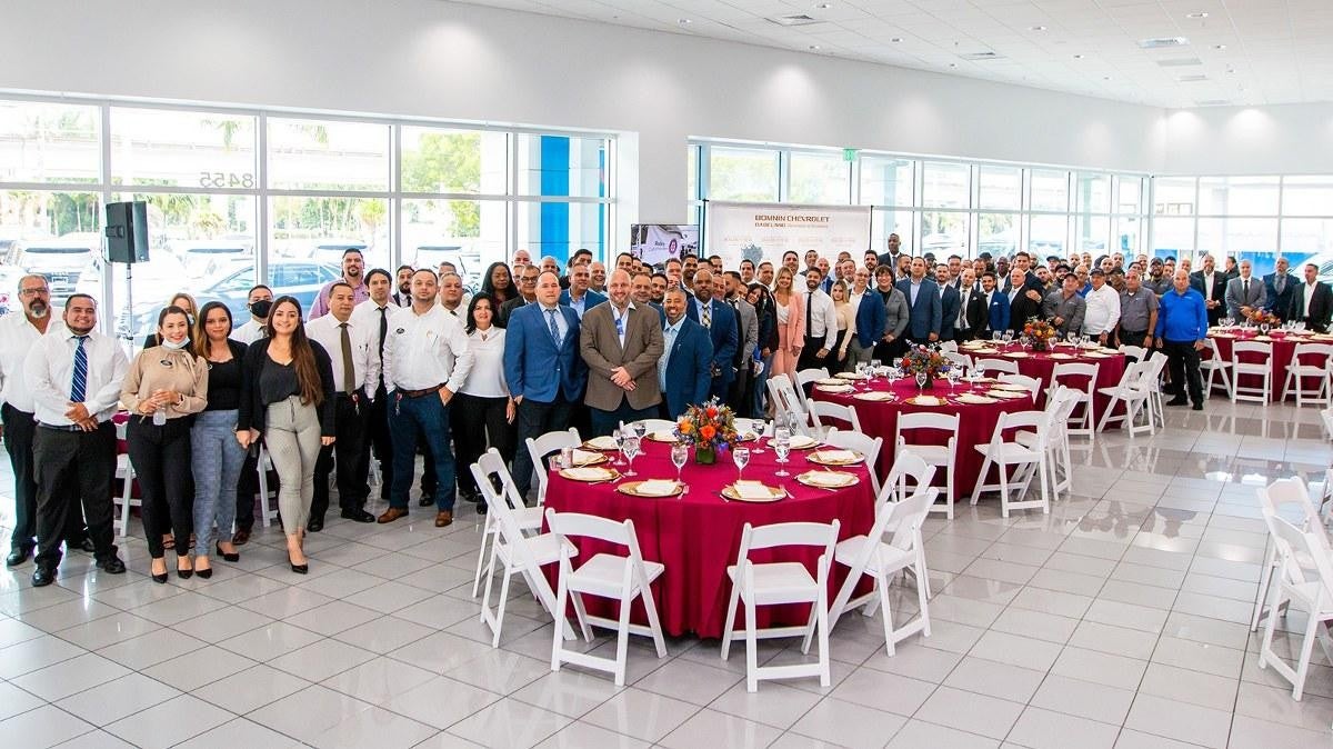 Bomnin Chevrolet Manassas staff at a formal event