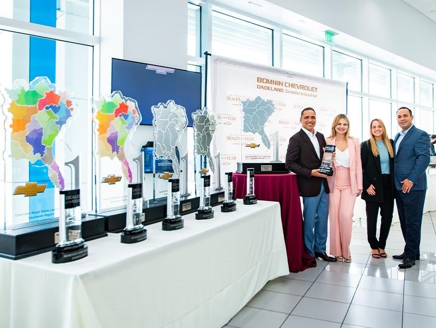 Bomnin Chevrolet Manassas accepting an award