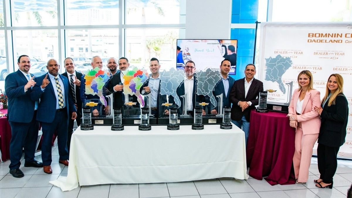 Bomnin Chevrolet Manassas accepting awards