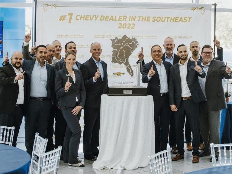 Bomnin Chevrolet Manassas accepting an award