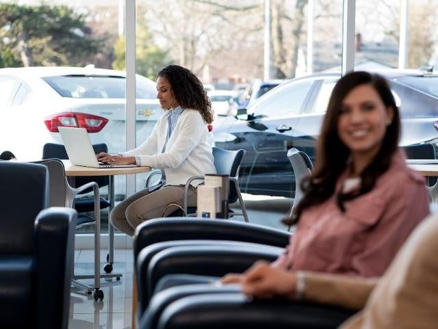 Employee working on a laptop